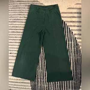 Loup wide leg green trousers. Size L